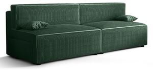 Zielona rozkładana sztruksowa sofa z funkcją spania A5-D08