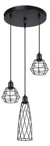Lampa wisząca z 3 drucianymi kloszami - A421 T8-D16