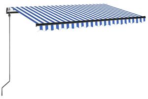 Automatyczna markiza z LED i czujnikiem wiatru niebiesko-białe pasy H3-P47