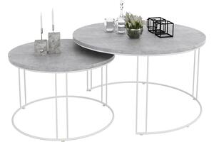 Zestaw stolików kawowych biały + beton G3-L05