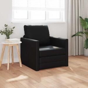 Sofa bed czarny 74 x 77 x 81 cm sztuczna skÃ³ra