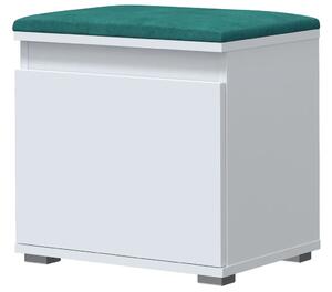 Minimalistyczna szafka na buty z siedziskiem biały + zielony G2-D00