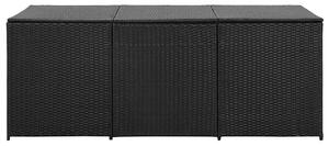 Rattanowa czarna skrzynia ogrodowa F6-Z26