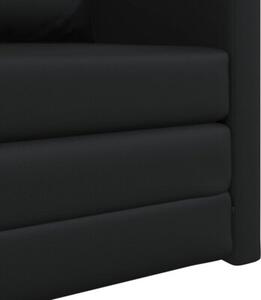Sofa bed czarny 74 x 77 x 81 cm sztuczna skÃ³ra