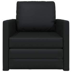 Sofa bed czarny 74 x 77 x 81 cm sztuczna skÃ³ra