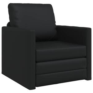 Sofa bed czarny 74 x 77 x 81 cm sztuczna skÃ³ra