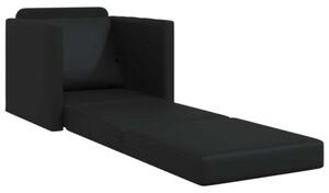 Sofa bed czarny 74 x 77 x 81 cm sztuczna skÃ³ra