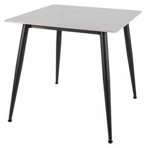 Stół jadalny RION 80x80 z blatem ceramicznym, biały marmur
