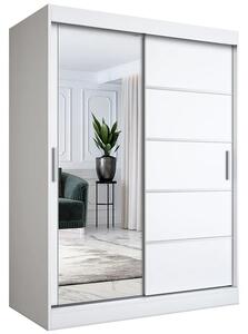 Biała Szafa Przesuwna Z Lustrem 150 Cm B7-M04