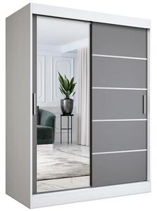 Szafa z frontami przesuwnymi biel + antracyt 150 cm S7-E28
