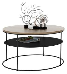Okrągły stolik kawowy w stylu loft dąb lancelot T9-N75