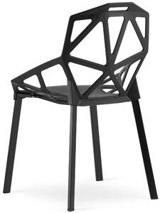 Zestaw czarnych nowoczesnych krzeseł do salonu 4 szt. - Timori