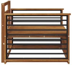 Sztuka 2 sofa z podłokietnikami lite drewno akacji naturalny