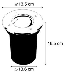 Zewnetrzna Nowoczesna szlifowana stal punktowa 13,5 cm IP67 - Basic Round Oswietlenie zewnetrzne