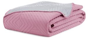 Narzuta na łóżko Pikowana Dwustronna Różowo Srebrna SOFTA-170x210 cm