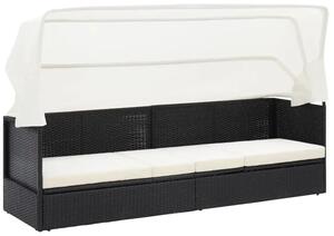 Czarna sofa ogrodowa z zadaszeniem W0-C45