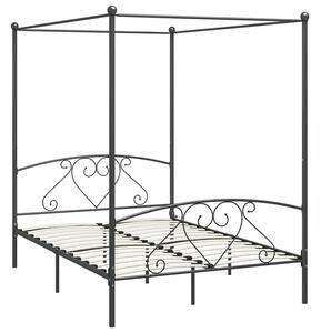 Czarne metalowe łóżko rustykalne 160x200 cm D5-K21