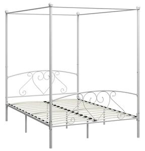 Białe metalowe łóżko małżeńskie 180x200 cm M5-E43