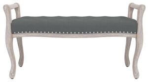 Ławka, ciemnoszara, 110x45x60 cm, tapicerowana tkaniną