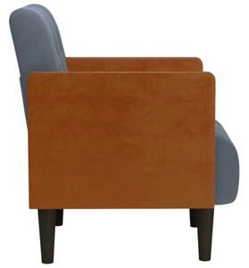 Sofa fotel z podÅokietnikami ciemnoszary 55 cm aksamit