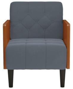 Sofa fotel z podÅokietnikami ciemnoszary 55 cm aksamit