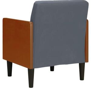 Sofa fotel z podÅokietnikami ciemnoszary 55 cm aksamit