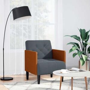 Sofa fotel z podÅokietnikami ciemnoszary 55 cm aksamit
