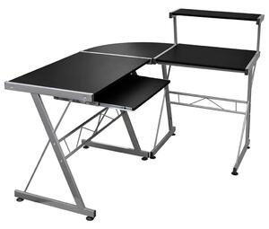 Czarne nowoczesne biurko narożne T6-R22