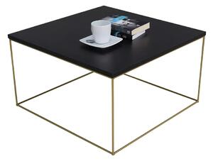 Druciany stolik kawowy z czarnym blatem L6-S48