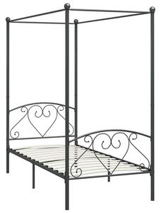 Szare metalowe łóżko z baldachimem 100x200 cm L2-Z11