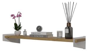 Skandynawska półka ścienna biały + dąb artisan D2-B87