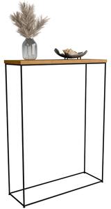 Minimalistyczna konsola do przedpokoju dąb lancelot + czarny H6-T17