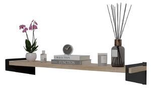 Wisząca półka nad biurko w stylu loft czarny + dąb sonoma N2-F51