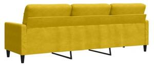 Sofa 3-osobowa, Å¼Ã³Åty, 210 cm, tapicerowana aksamitem
