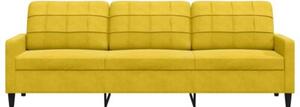 Sofa 3-osobowa, Å¼Ã³Åty, 210 cm, tapicerowana aksamitem