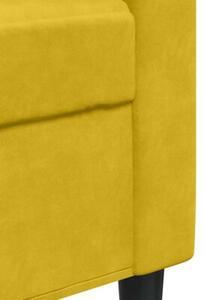 Sofa 3-osobowa, Å¼Ã³Åty, 210 cm, tapicerowana aksamitem