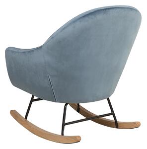 Nowoczesny fotel bujany na płozach welurowy niebieski Oxie Beliani