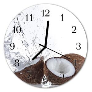 Zegar szklany okrągły Kokosy