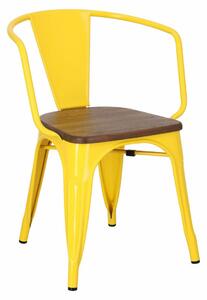 Emaga Krzesło Paris Arms Wood żółte sosna orze ch