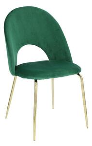 Emaga Krzesło Solie Velvet zielone/złote