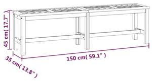 Ławka ogrodowa, 150 cm, lite drewno akacjowe