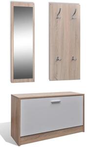 Komplet mebli do przedpokoju dąb sonoma + biały D8-D48