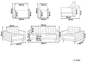 Zestaw wypoczynkowy rozkładany 5-osobowy sofa fotele grafitowy Aberdeen Beliani