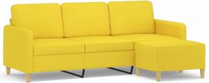 Sofa 3-osobowa z podnÃ³Å¼kiem, jasnoÅ¼Ã³Åty, 180 cm, tkaninÄ