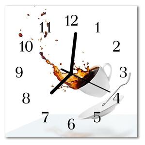 Zegar szklany kwadratowy Filiżanka kawy