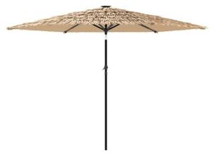 Parasol ogrodowy na stalowym słupku, brązowy, 288x288x225 cm