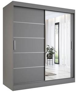 Antracytowa szafa przesuwna 180 cm M2-P02