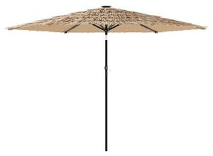 Parasol ogrodowy na stalowym słupku, brązowy, 288x288x225 cm