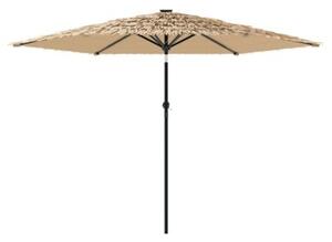 Parasol ogrodowy na stalowym słupku, brązowy, 288x288x225 cm