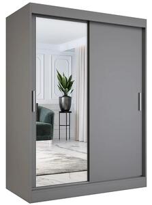 Antracytowa szafa przesuwna z lustrem 150 cm K4-W59